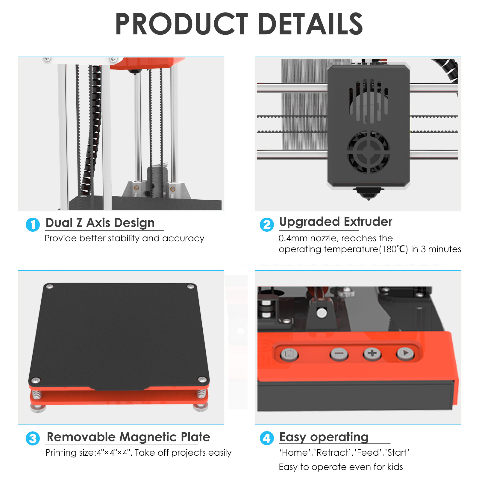 NantFun Mini 3D Printer With Removable 