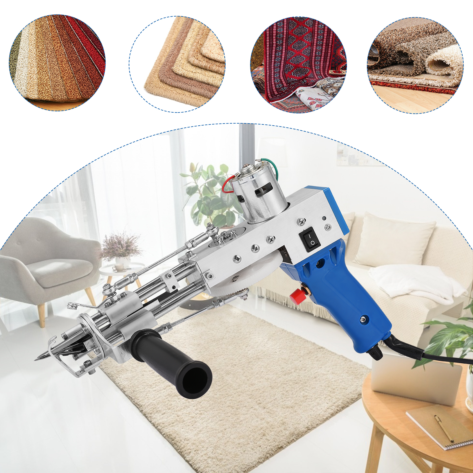 2 In 1 Tufting Gun Can Do Cut Pile And Loop Pile Electric Carpet Rug Guns, Carpet Weaving Knitting Machine With 5-40 Stitches resin heat gun