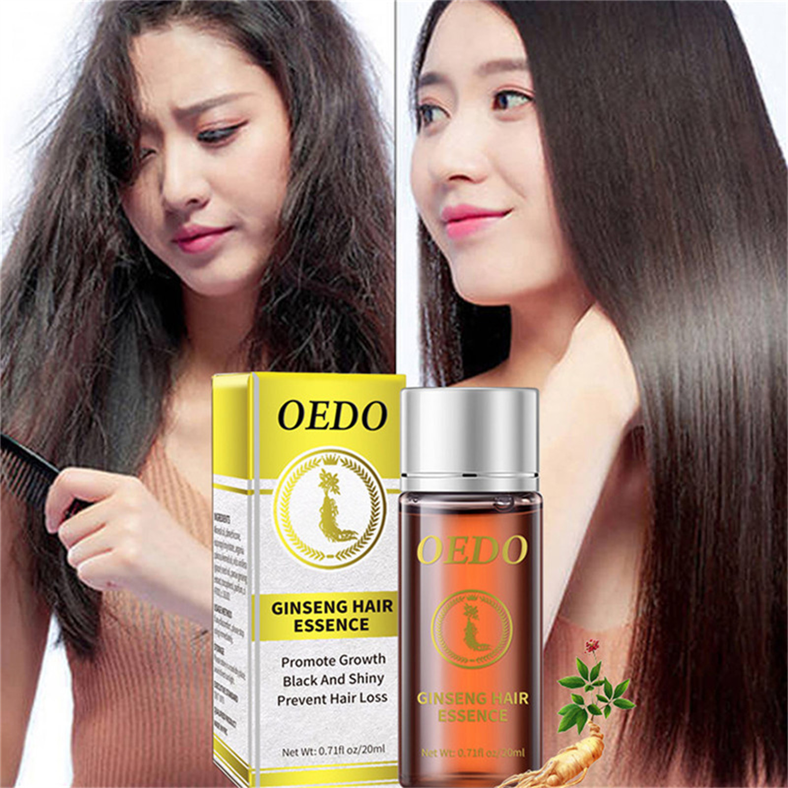 20ml Ginseng Hair Care Prevent Hair Loss Essential Oil Hair Growth  Nourishing Smoothing Shiny Hair Essence Repair Frizz Hair - Hair Loss  Product Series - AliExpress